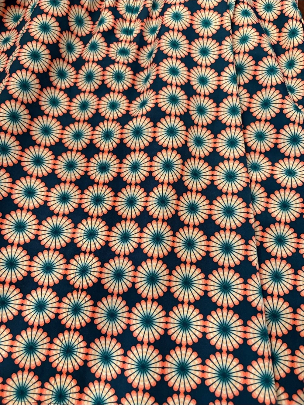 J. Crew Teal Floral Sunburst Mini Dress Size 6